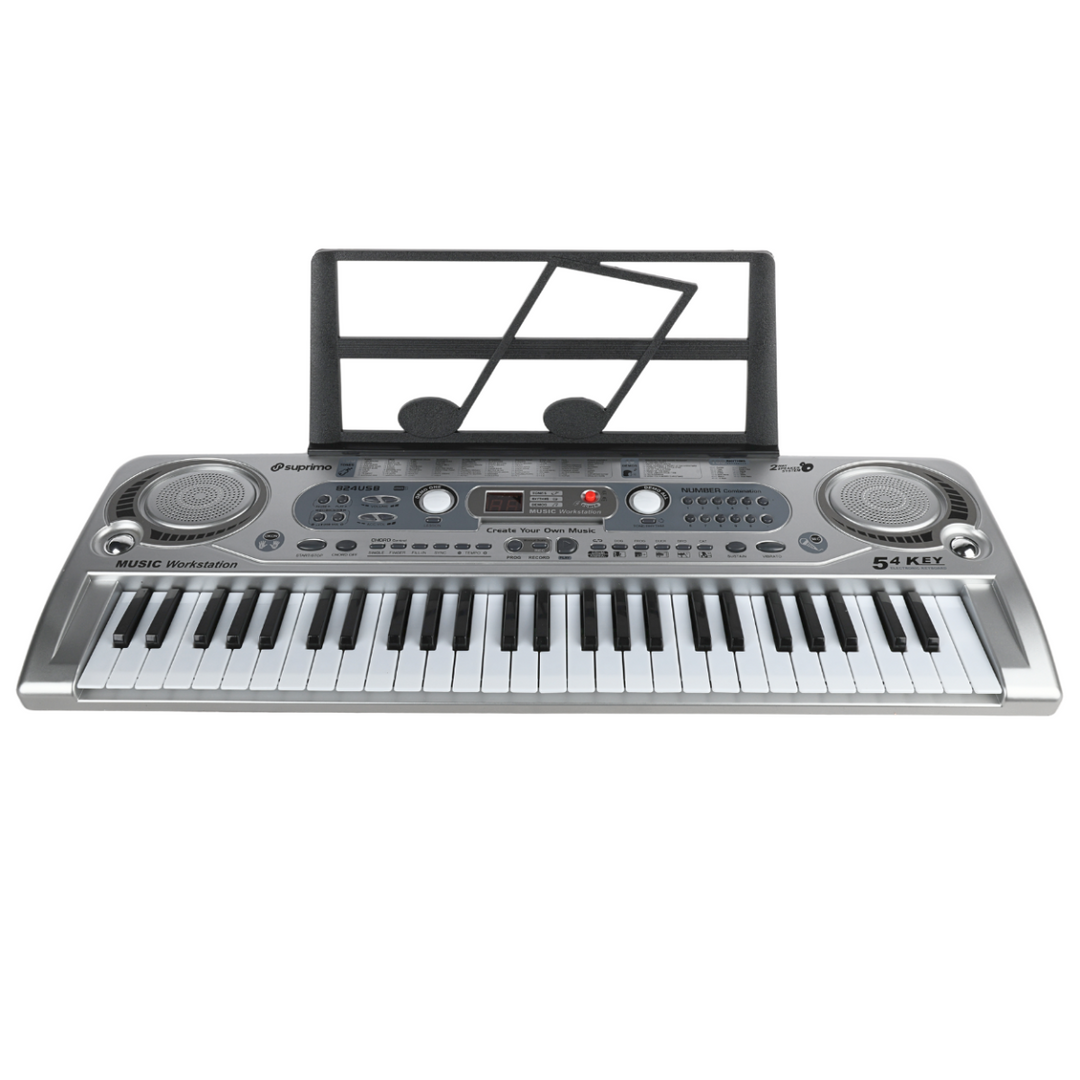 SUPRIMO 824 USB Kosketinsoittimet med mikrofon, MP3-afspiller og nodestativ