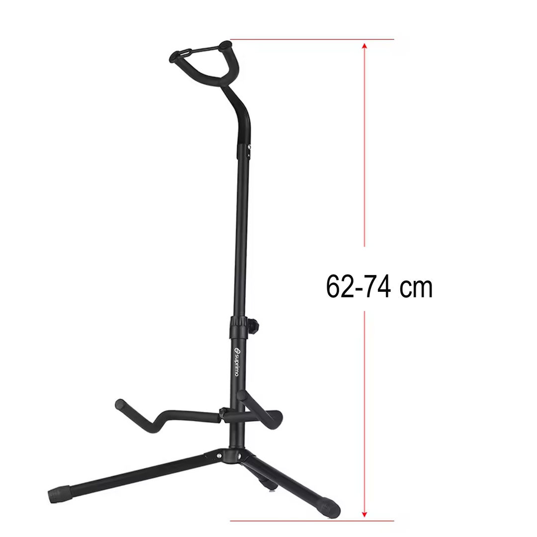 Taitettava kitarat teline 62-74 cm turvavyöllä