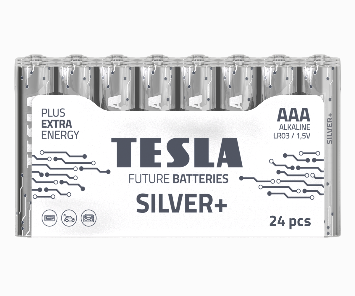 Tesla Silver+ AAA Alkaline Paristot (24 kpl)