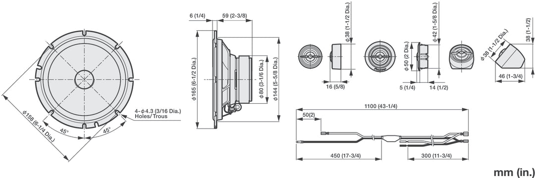 Pioneer TS-A1601C 2-tie Komponenttijärjestelmä (350W, 16,5cm)