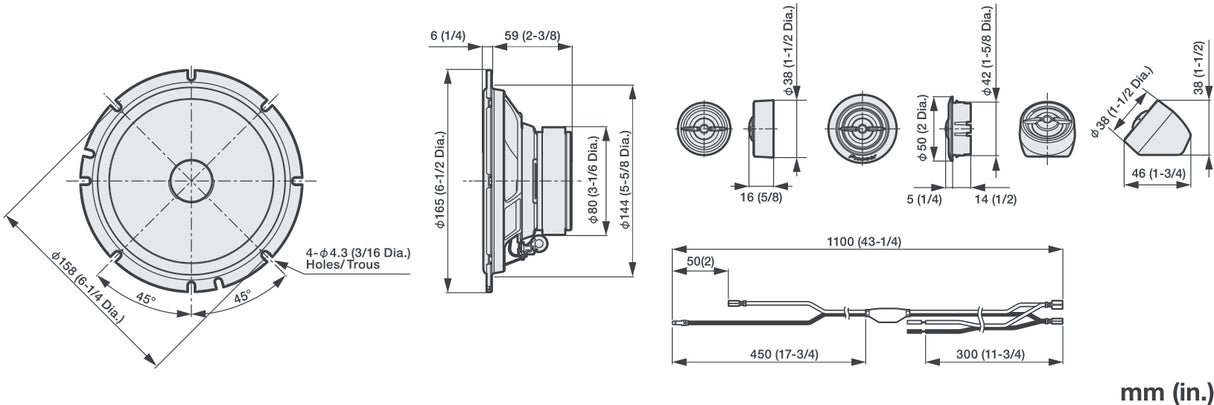 Pioneer TS-A1601C 2-tie Komponenttijärjestelmä (350W, 16,5cm)