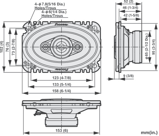 Pioneer TS-A4671F Autokaiutin (210W, 4 "x6")