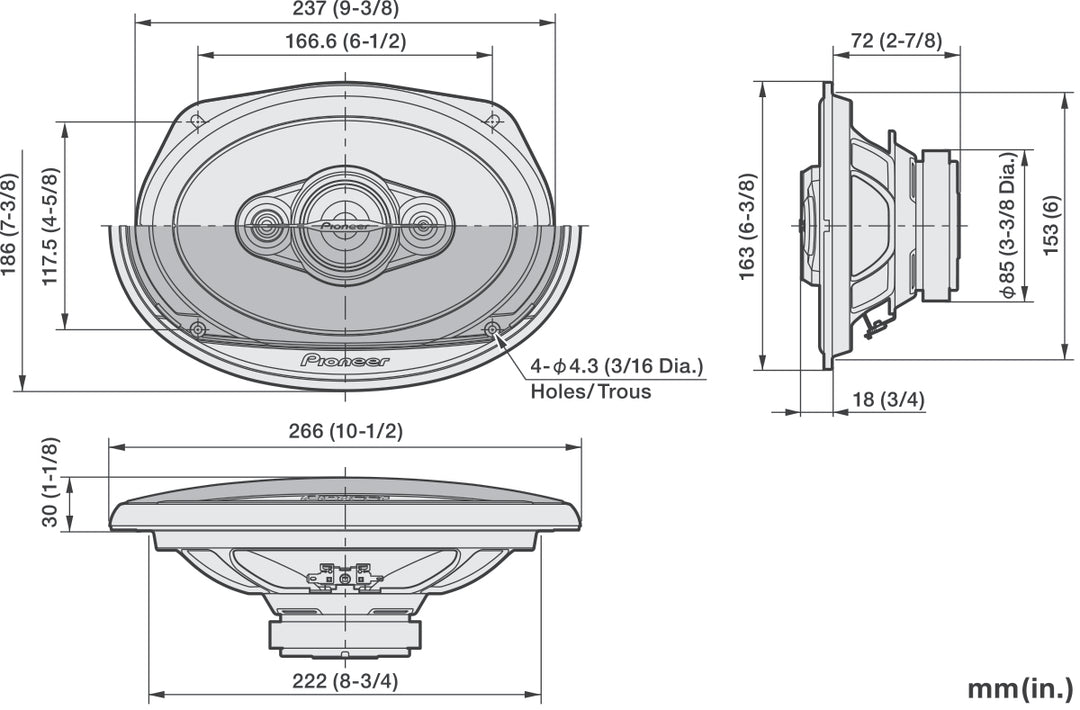 Pioneer TS-A6971F 5-tie Koaksiaalijärjestelmä (600W, 6"x9")