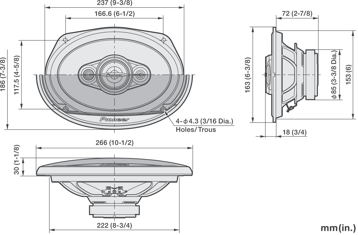 Pioneer TS-A6971F 5-tie Koaksiaalijärjestelmä (600W, 6"x9")