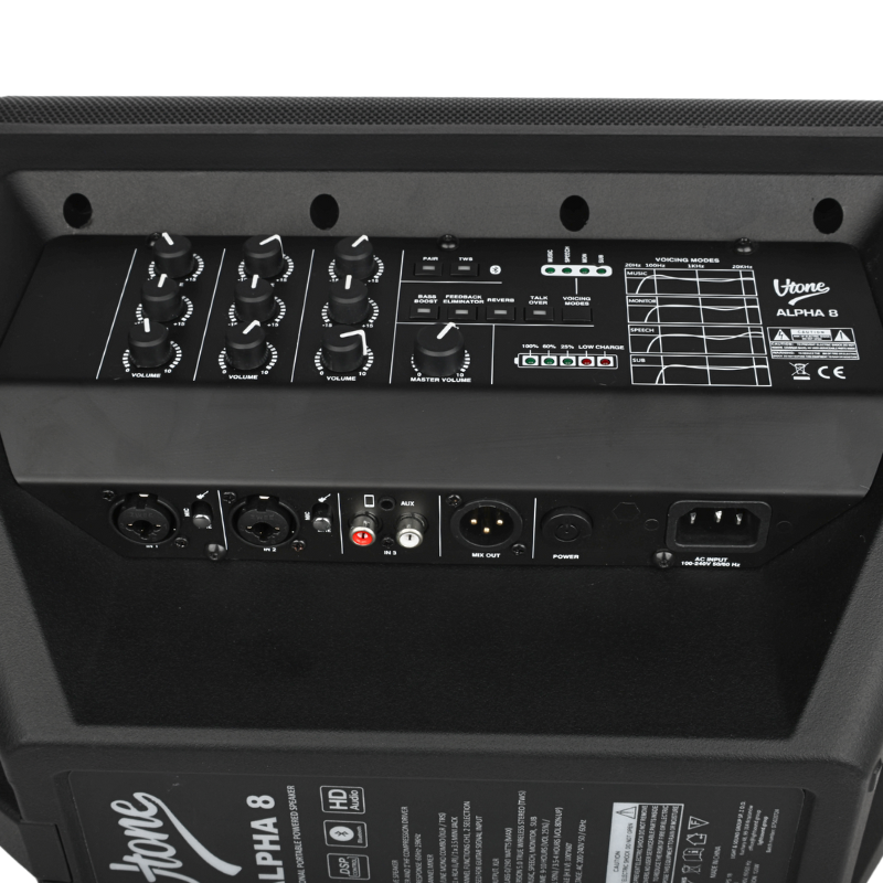 V-TONE ALPHA 8 aktiivikaiutin akulla