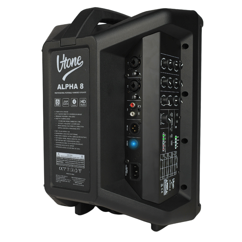 V-TONE ALPHA 8 aktiivikaiutin akulla
