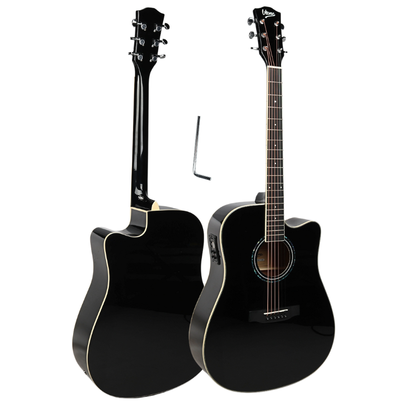 V-TONE VEAG1 CE BK elektro-akustinen kitarat 4/4 dreadnought cutaway Black