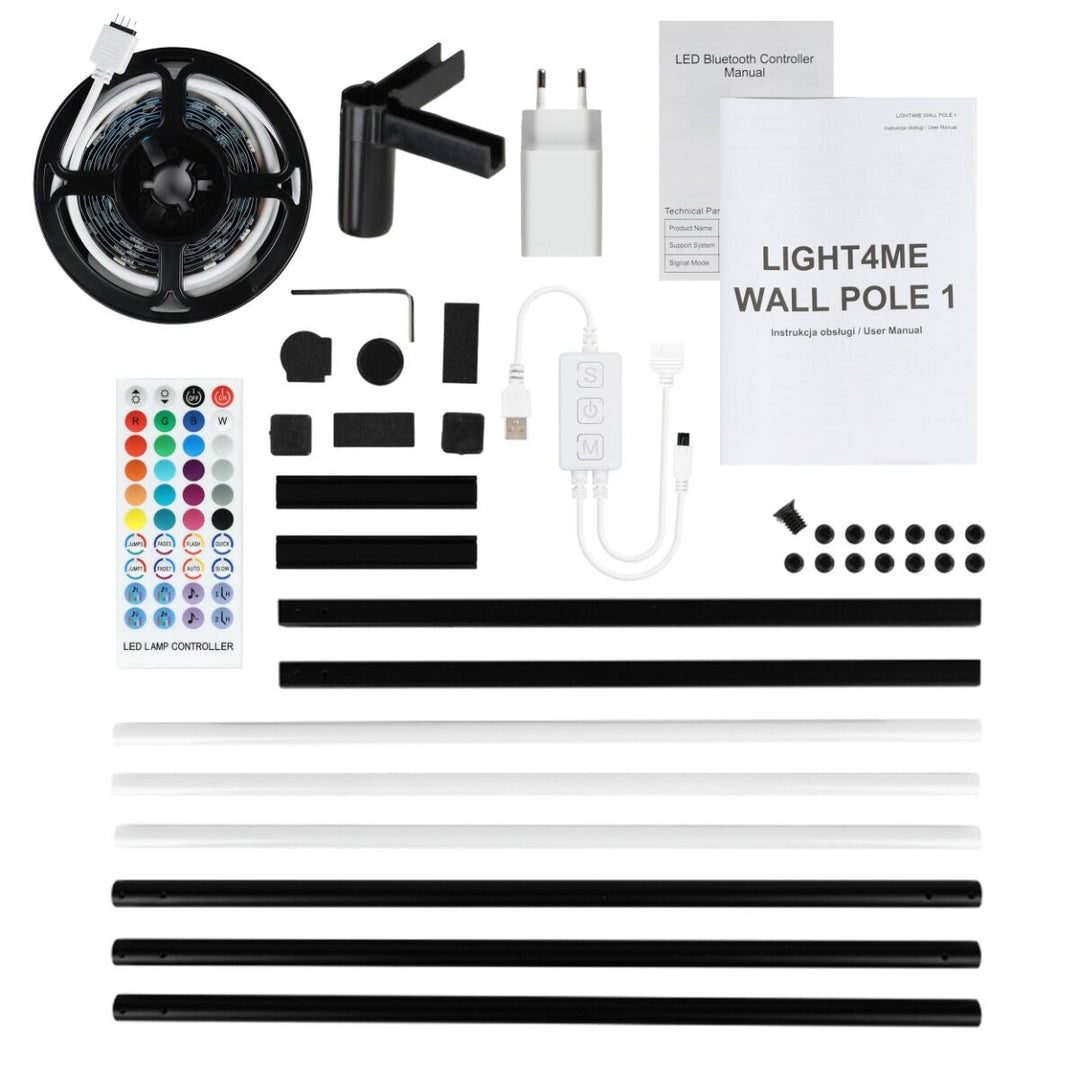 LIGHT4ME SEINÄTOLPPA 1 kulma seisova lattiavalaisin