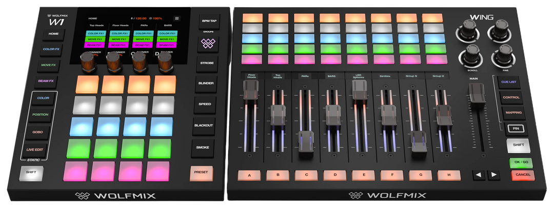 Wolfmix WING – Ammattimainen DMX-valaistuskonsoli ja W1-laajennus