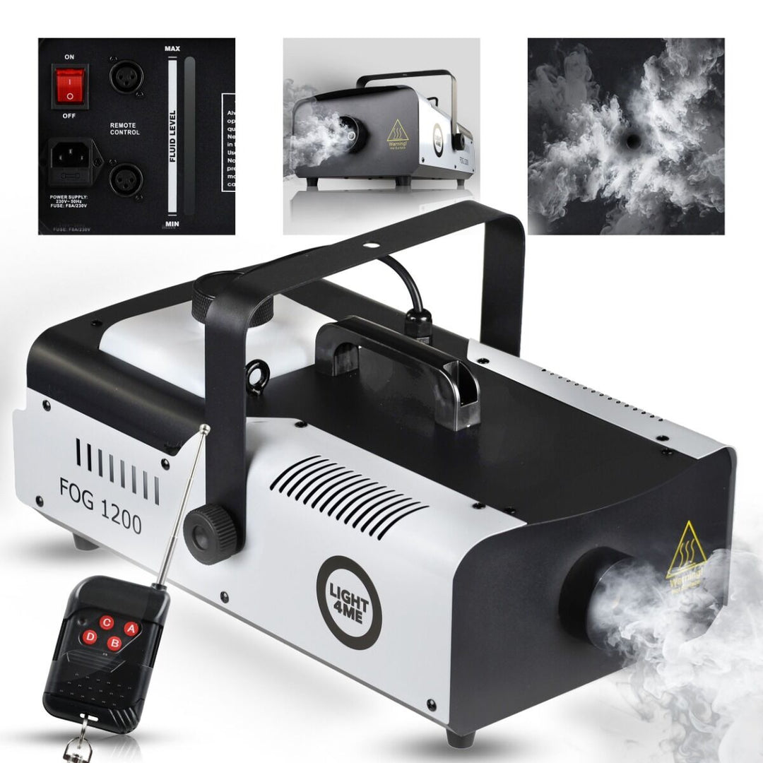 Light4Me Fog 1200 savukone 1200W med Trådløs & Kablet Fjernbetjening