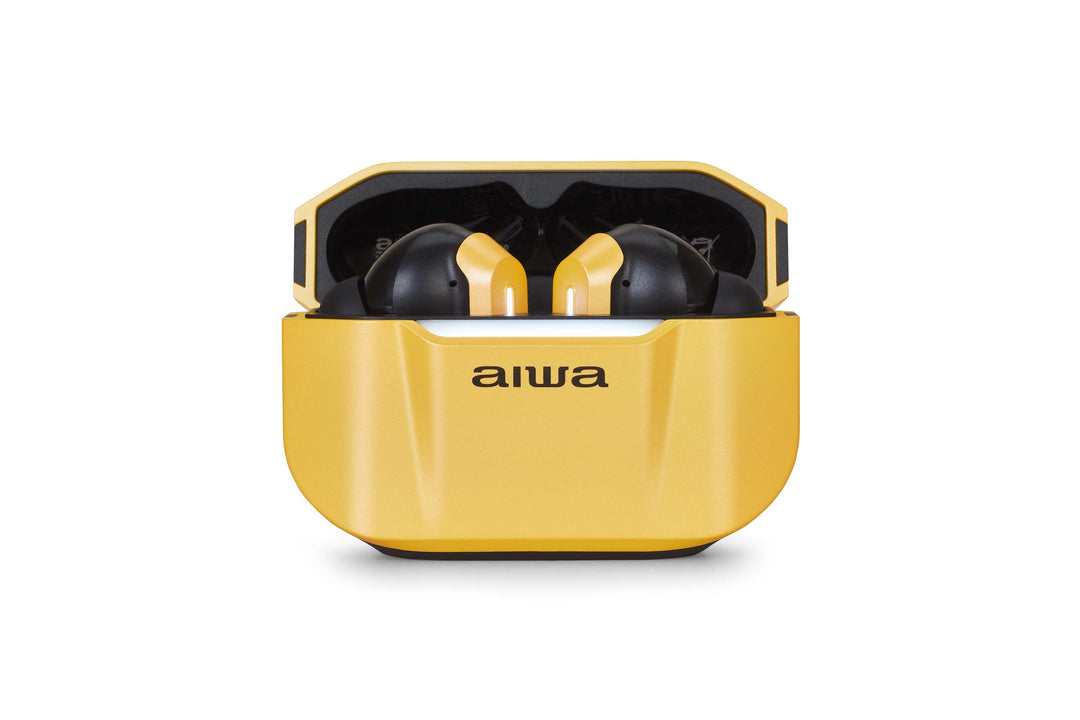 Aiwa ETWS-330YL TWS-nappikuulokkeet, keltaiset