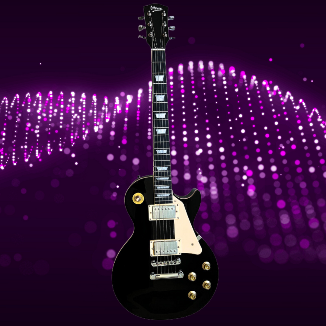 V-TONE VLP1 BK Elektrisk Kitarat 4/4 Les Paul HH – Black Gloss