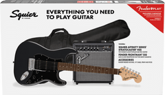 Fender Squier Sonic Stratocaster El-Guitar Start -paketti (musta)