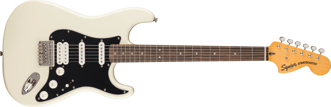 Fender Classic Vibe 70s Stratocaster HT HSS, laakeripuuotelauta, Black pleksi, Olympic White