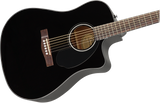 Fender CD-60SCE Dreadnought Western kitara (musta)