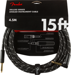 Fender Deluxe Kitarakaapeli Kulmaliitin (Black Tweed, 4,5m)
