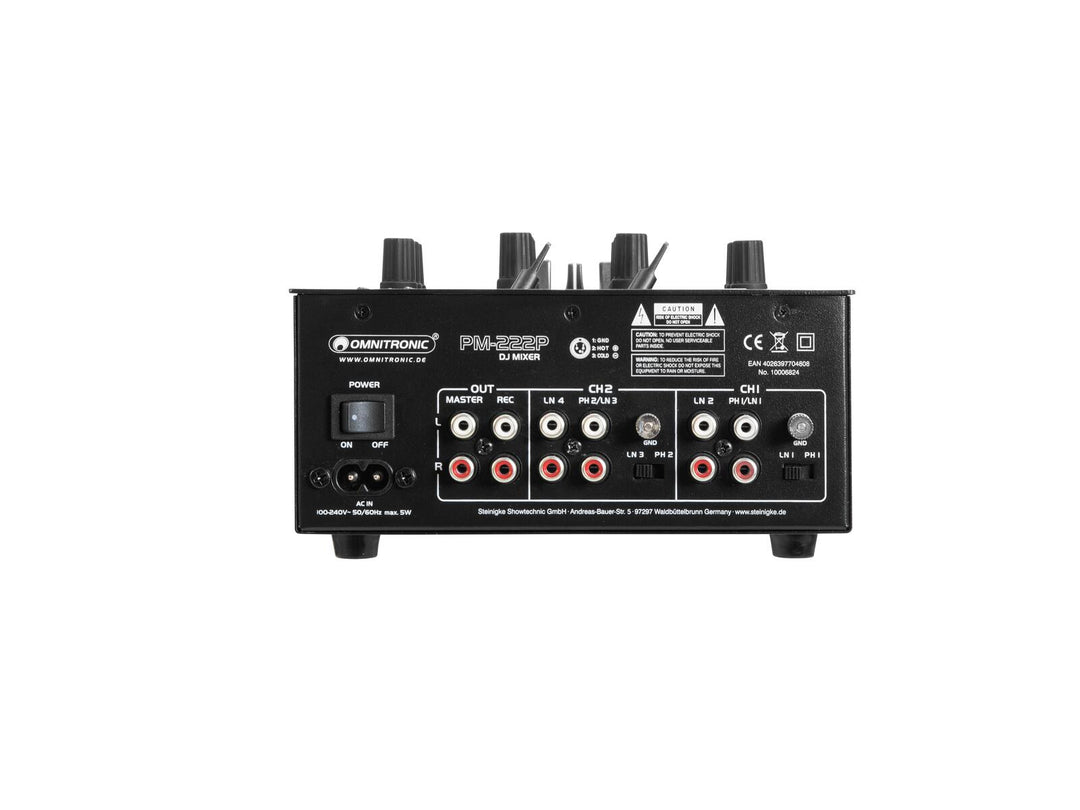 OMNITRONIC PM-222P 2-kanavainen DJ Mixer with Player