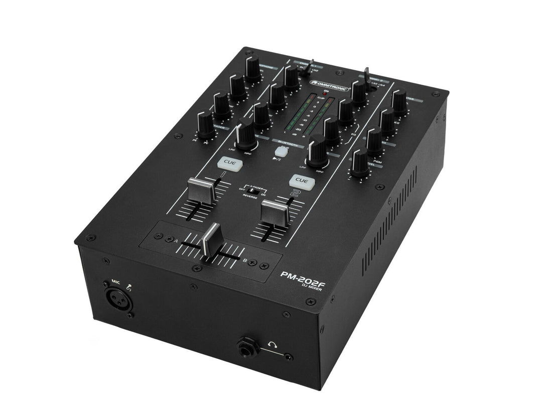 OMNITRONIC PM-202F 2-kanavainen DJ-miksaaja suodattimella ja Bluetooth