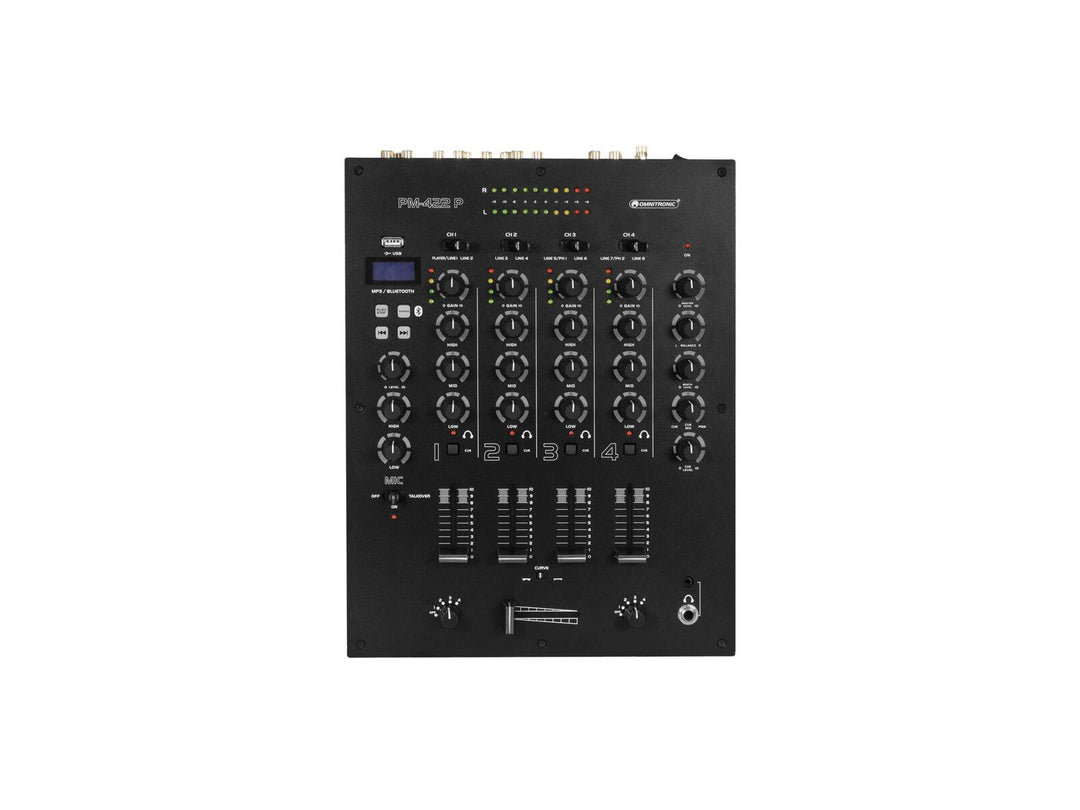 OMNITRONIC PM-422P 4-kanavainen DJ-miksauspöytä Bluetooth & USB Playerilla