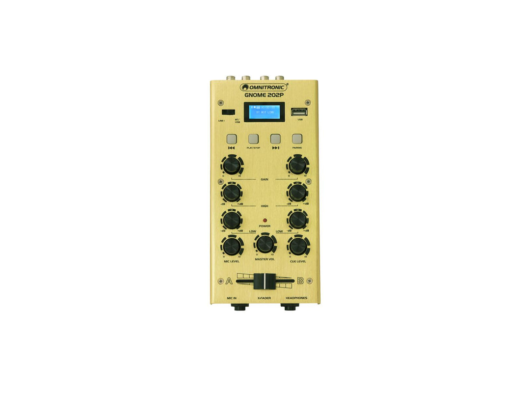 OMNITRONIC GNOME-202P Mini Mixer kultainen