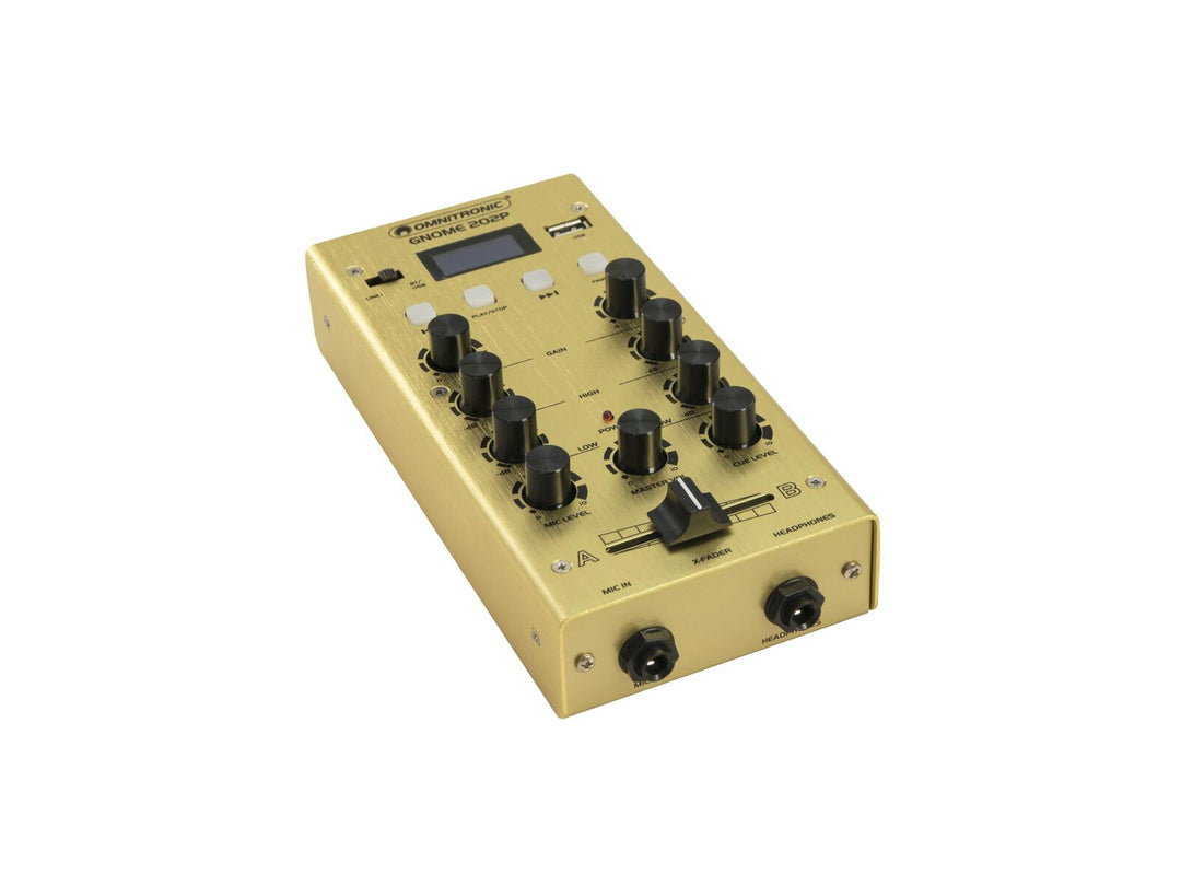 OMNITRONIC GNOME-202P Mini Mixer kultainen