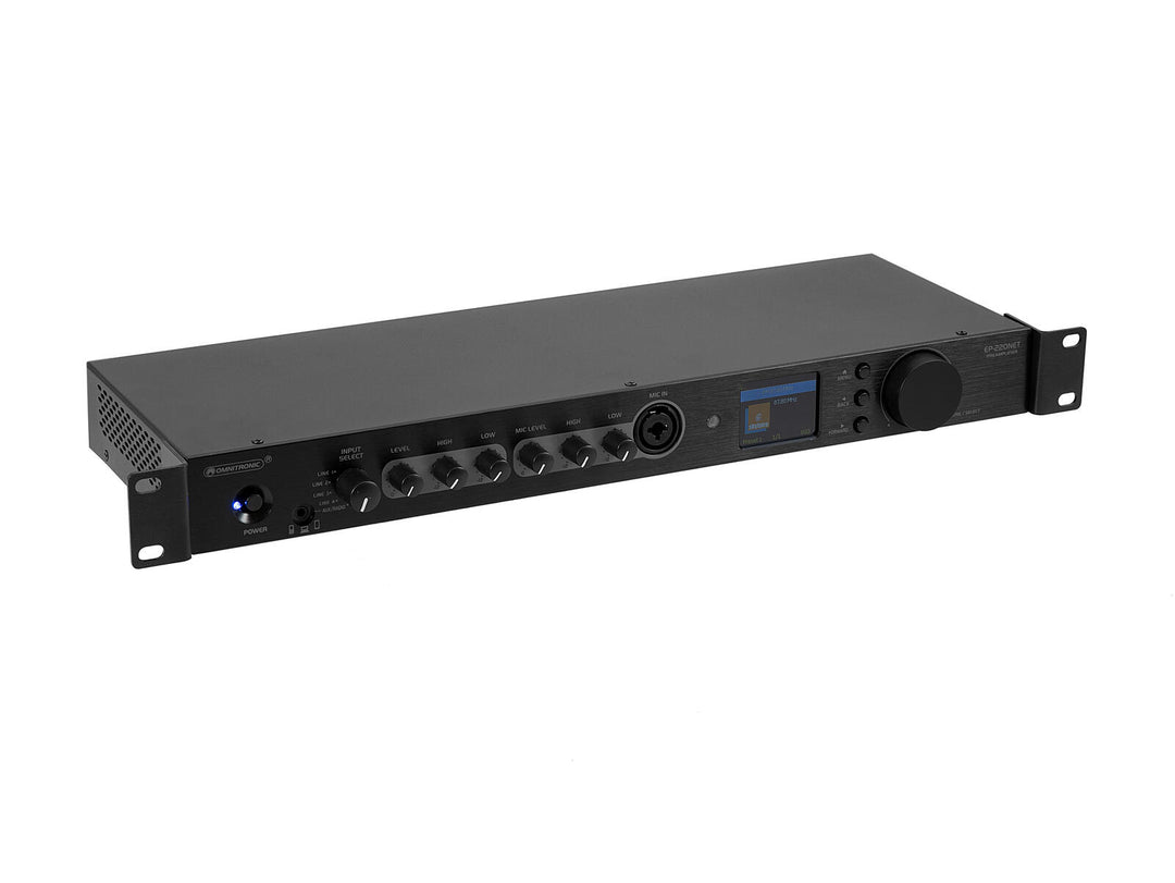 OMNITRONIC EP-220NET Esivahvistin Internet-radiolla, DAB+ ja Bluetooth