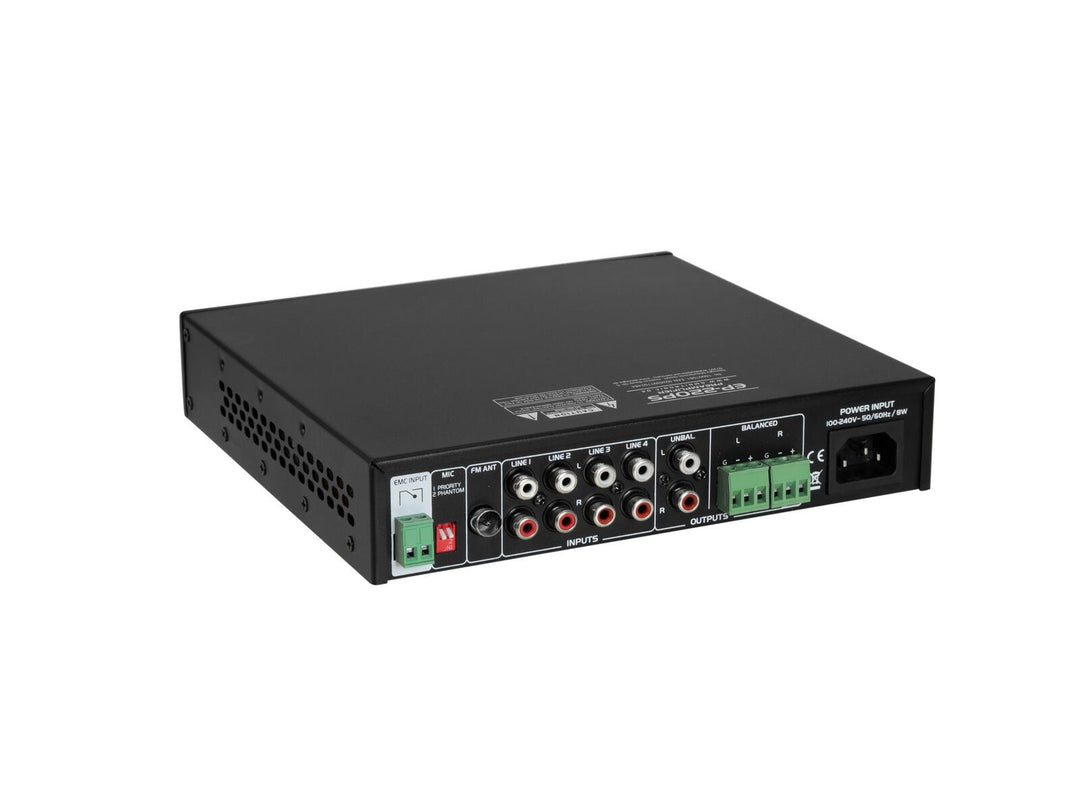 OMNITRONIC EP-220PS Etuvahvistin MP3-soittimella, Bluetoothilla ja FM-radiossa 9.5"