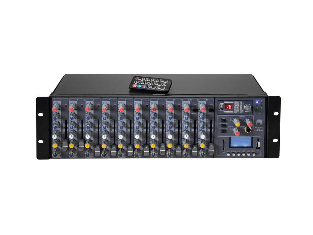 OMNITRONIC RM-1422FX USB-räkki-mikseri
