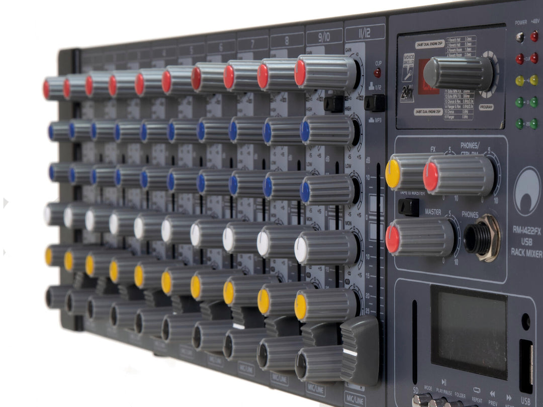OMNITRONIC RM-1422FX USB-räkki-mikseri