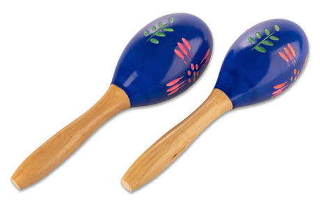 GEWA Club Salsa -marakassit puuta, käsinmaalatut, 26 cm (pari)