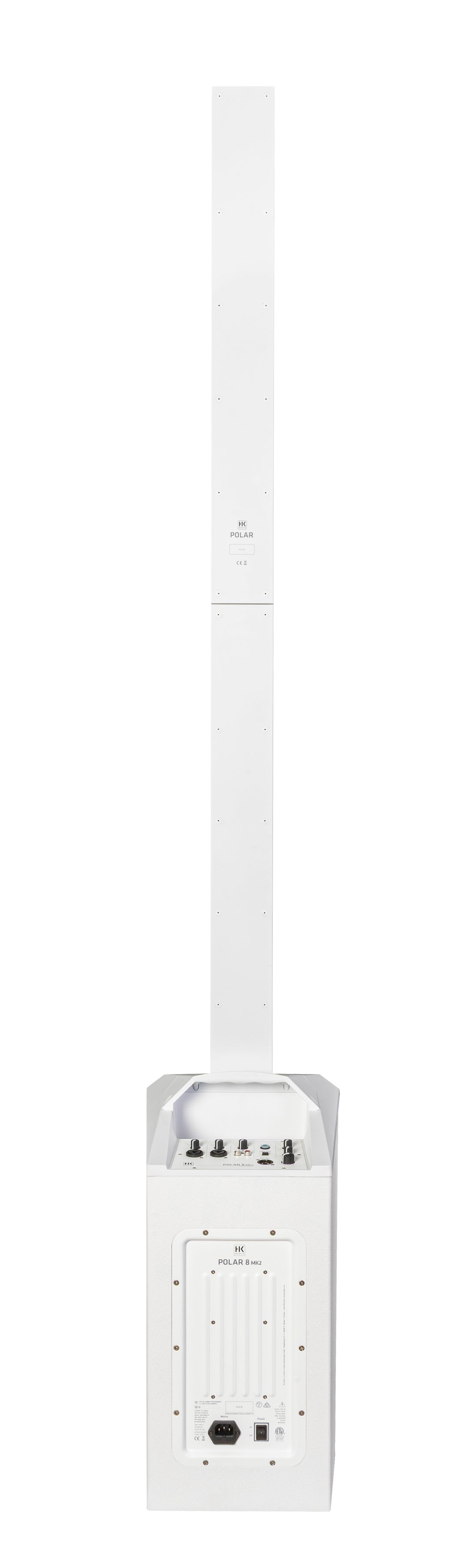 HK Audio POLAR 8 MK2 White aktiivinen pylväs-PA-järjestelmä 1200W Bluetooth-yhteydellä
