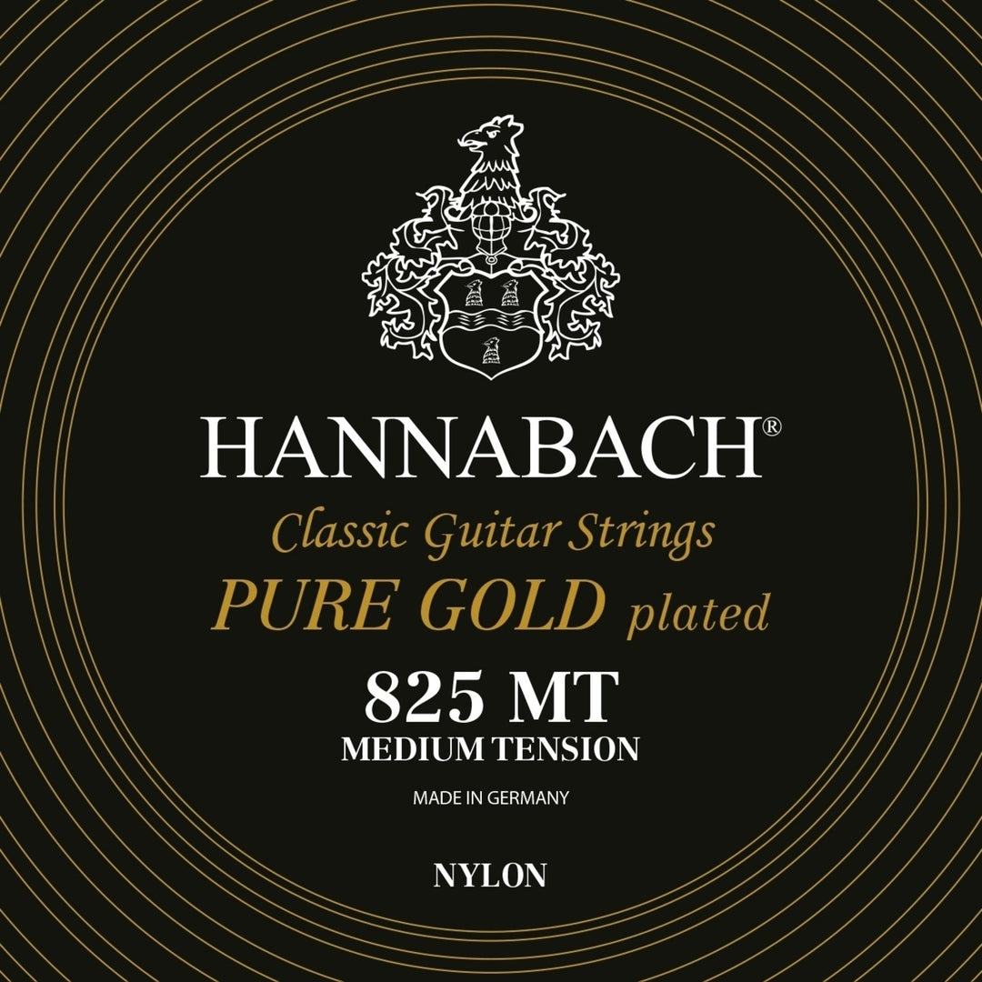 Hannabach Strings for classic kitarat Serie 825 Medium tension specialized gold plated - Set medium (8257MT)