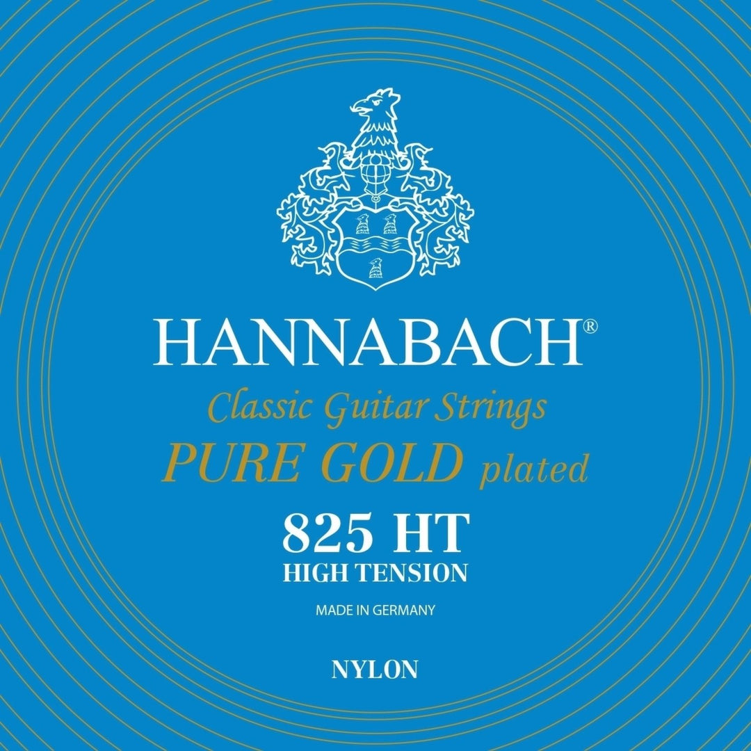 Hannabach Strings klassiselle kitaralle Serie 825 High tension erikoispinnoitetut kullatut – Set high (8257HT)