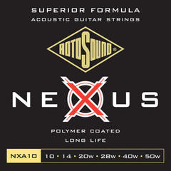 Rotosound kielet Akustiselle kitaralle Nexus Coated - Set Extra Light 10-50 (NXA10)