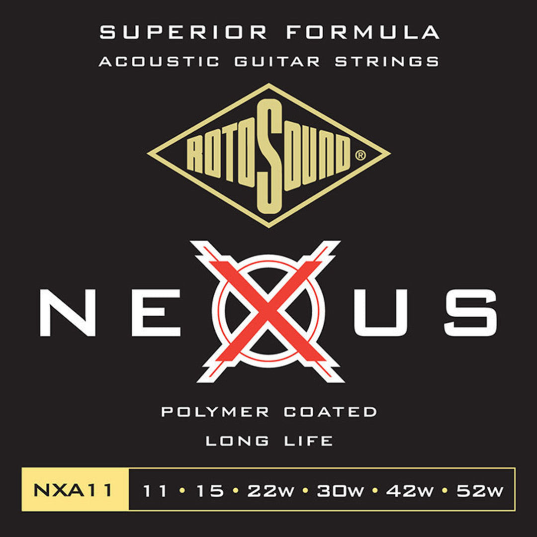 Rotosound Kielet akustiselle kitaralle Nexus Coated - Set Light 11-52 (NXA11)