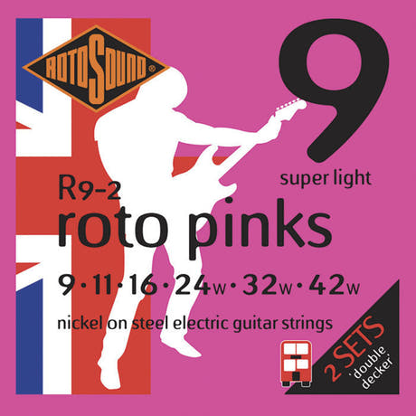 Rotosound Roto Pinks R9-2 Double Decker -sähkökitaran strings 9-42