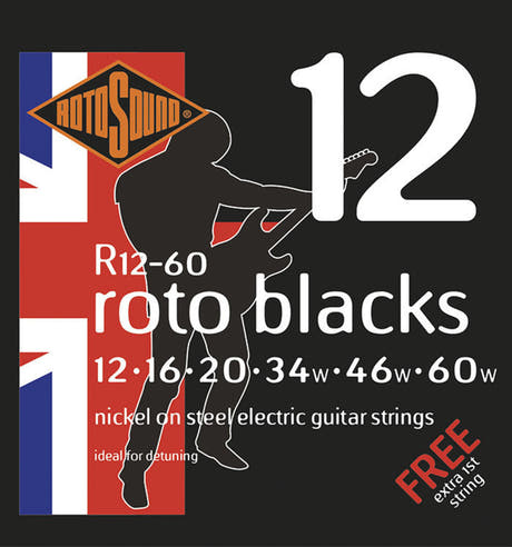 Rotosound Roto Blacks R12-60 -sähkökitaran kielet 12–60