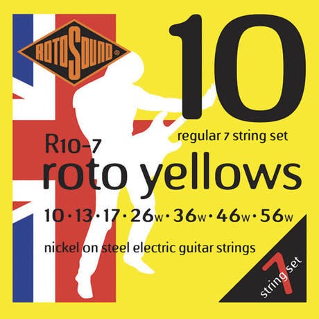 Rotosound Roto Yellows R10-7 -kielet 7-kieliselle sähkökitaralle 10-56