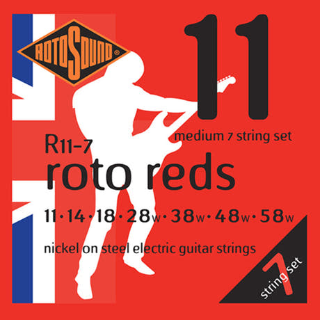 Rotosound Roto Reds R11-7 -kielet 7-kieliseen sähkökitaraan 11-58