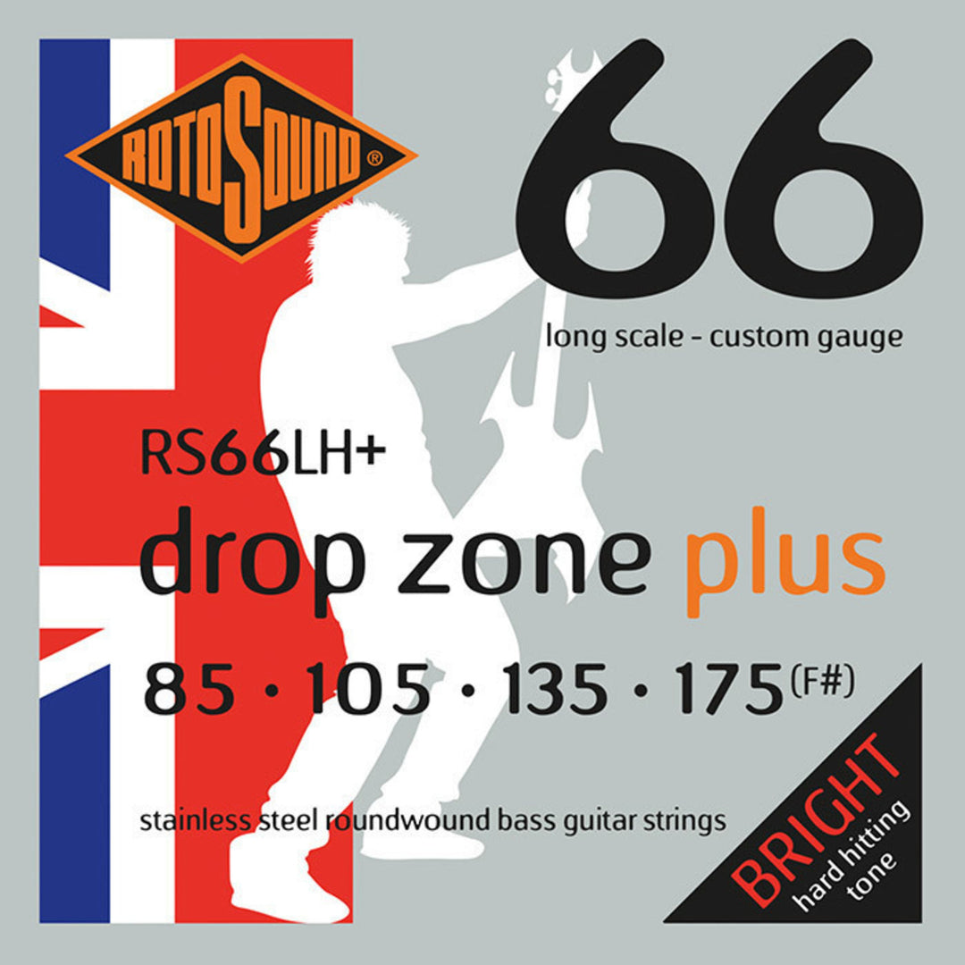 Rotosound sähköbasson kielet Swing Bass 66 - set 4-kielinen DROP ZONE PLUS Custom 85-175 (RS66LH+)