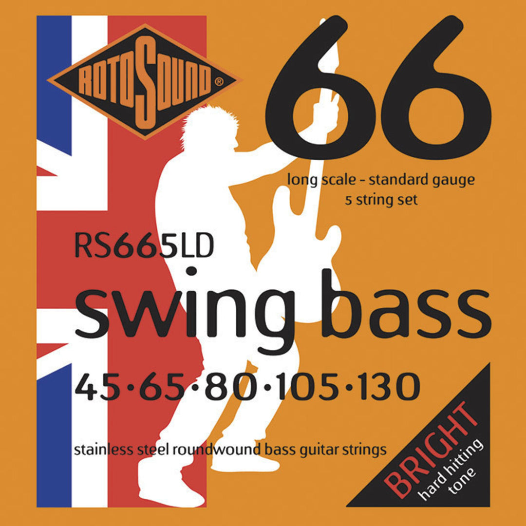 Rotosound E-Bass Strings Swing Bass 66 - Set 5-kielinen ruostumaton teräs Standard 45-130 (RS665LD)