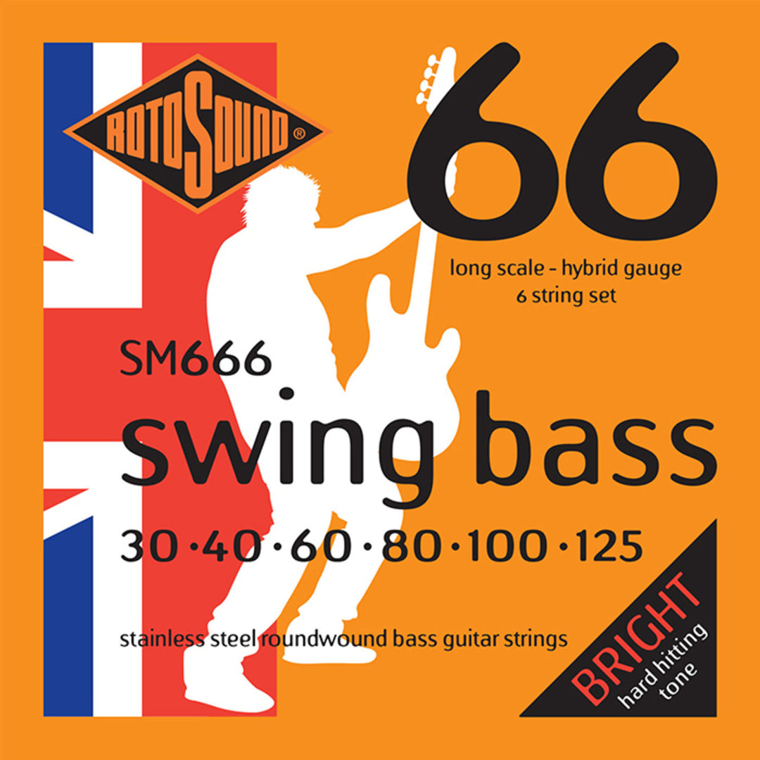 Rotosound sähköbasson kielet Swing Bass 66 - set 6-kielinen Stainless Steel Hybrid 30-125 (SM666)