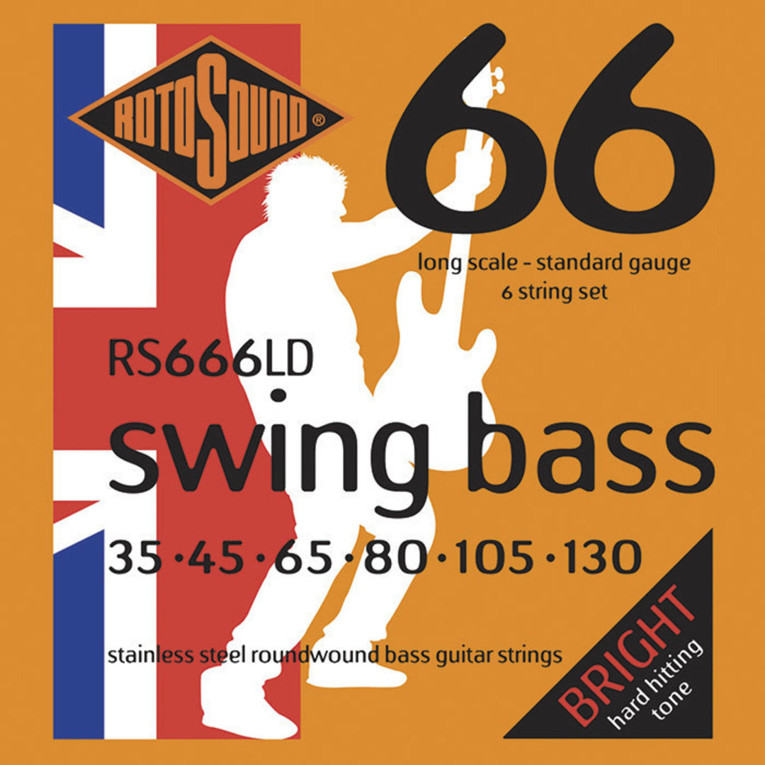 Rotosound E-Bass Strings Swing Bass 66 - Set 6-kielinen ruostumaton teräs Standard 35-130 (RS666LD)