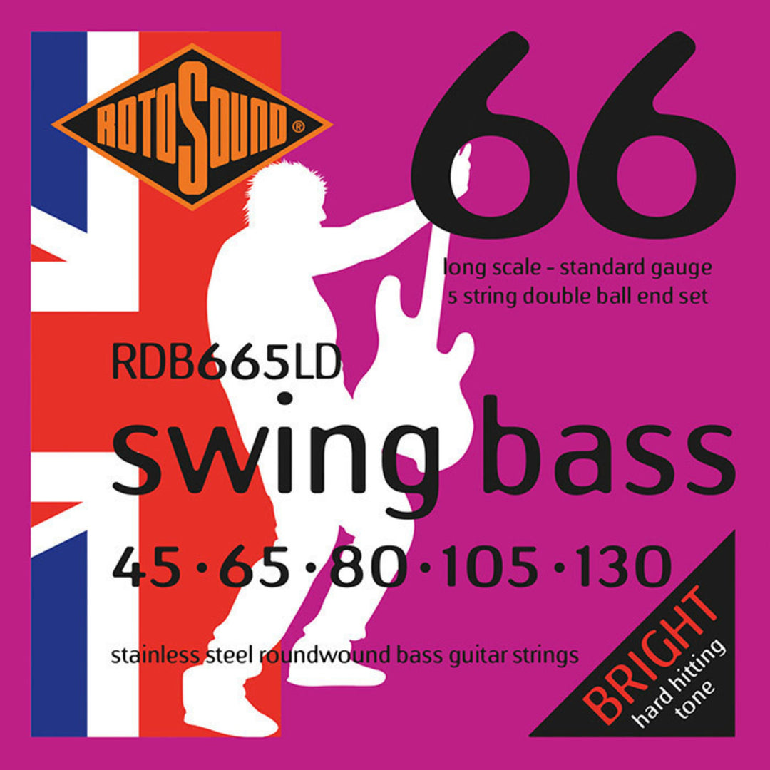 Rotosound E-Bass-kielet Swing Bass 66 Double Ball End - Setti 5-kiel. Standard 45-105 Double Ball (RDB665LD)