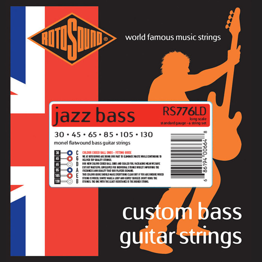 Rotosound Jazz Bass -kielet Jazz Bass 77 - set 6-kielinen Flatwound Standard 30-130 (RS776LD)