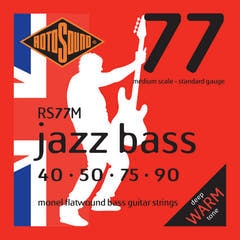 Rotosound Jazz Bass Strings Jazz Bass 77 - 4-kielinen setti Medium 40-90 // Medium-mittakaava (30.5"/772mm–32"/810mm) (RS77M)
