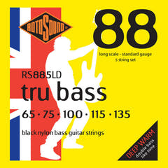 Rotosound E-Bass Strings Tru Bass 88 - 5-kielinen setti Long 65-135; Long-mittakaava: mittakaava (34"/860mm) – medium (32"/810mm) (RS885LD)
