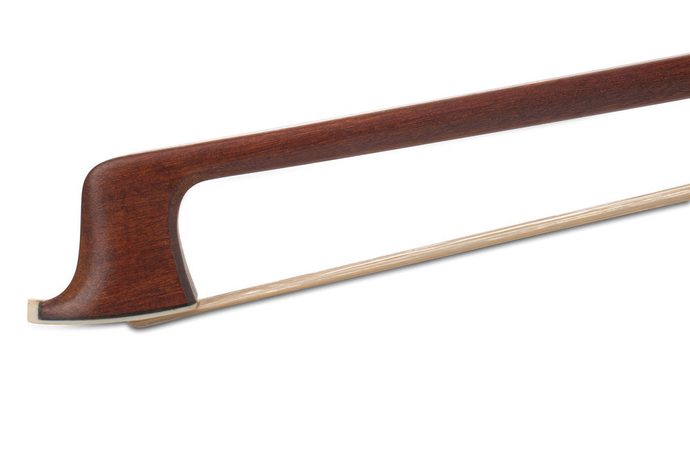 W. E. Dörfler bratschbue i pernambuco, rund stang, sølv
