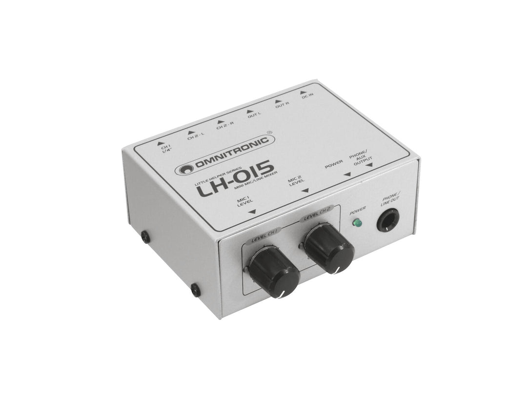 OMNITRONIC LH-015 2-kanavainen mikseri Mic/Line
