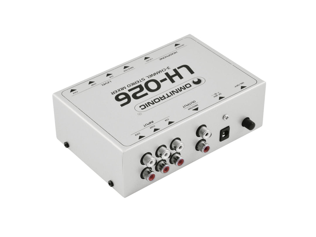 OMNITRONIC LH-026 3-kanavainen Stereo Mixer